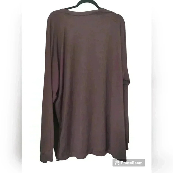01.Algo Performance Long Sleeve Henley Shirt Mens 3xl Burgundy Pullover - Picture 2 of 3